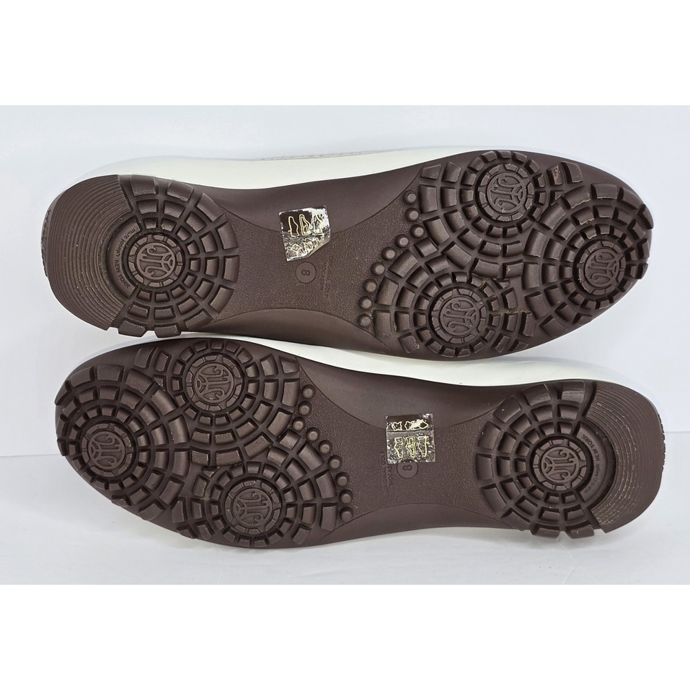 marc joseph NY White Leather Tasseled Gold Accent WALL ST GOLF loafers SZ: 8 EUC - Picture 4 of 7